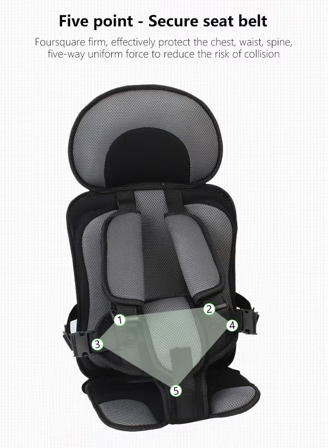 Soofam Portable Car Seat Cushion for Travel, Kids Car Seat | Travel Car Seat, Travel Harness with Adjustable Straps,Foldable Golf Cart Baby Seat,Ride Safer Travel Sest - Image 4